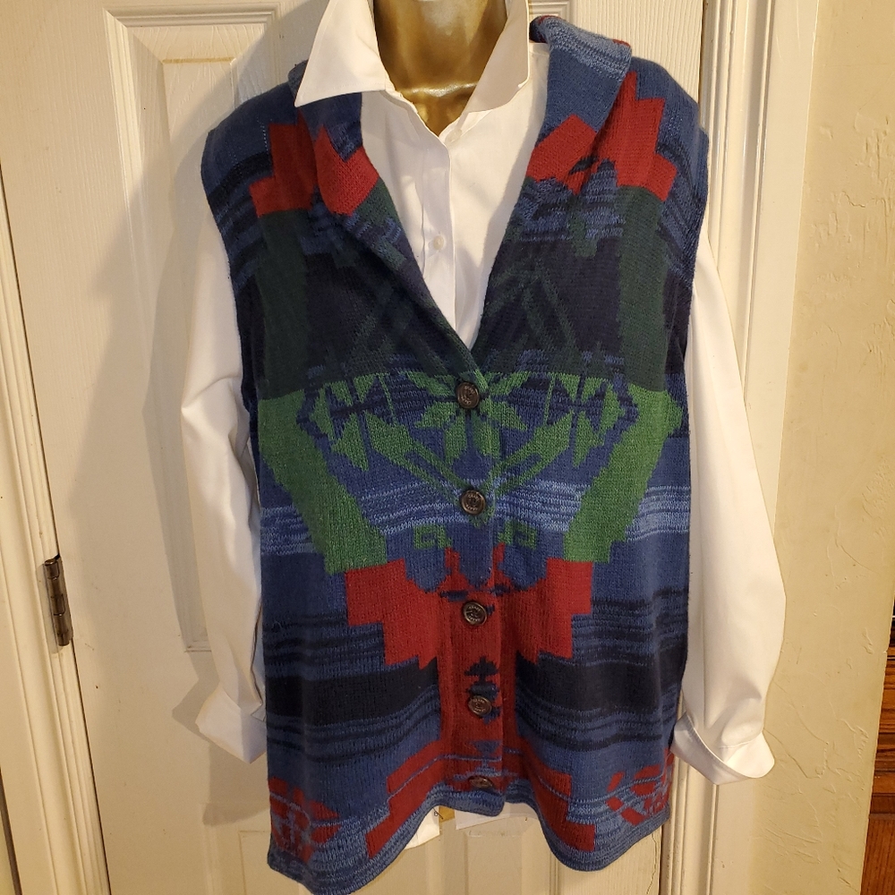 Vintage Ralph Lauren Chaps Southwest Sweater Vest